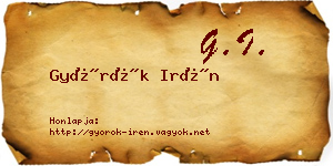 Györök Irén névjegykártya